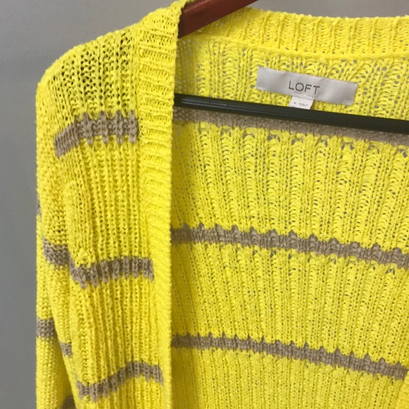 Loft bright yellow striped sweater - Picture 2 of 2